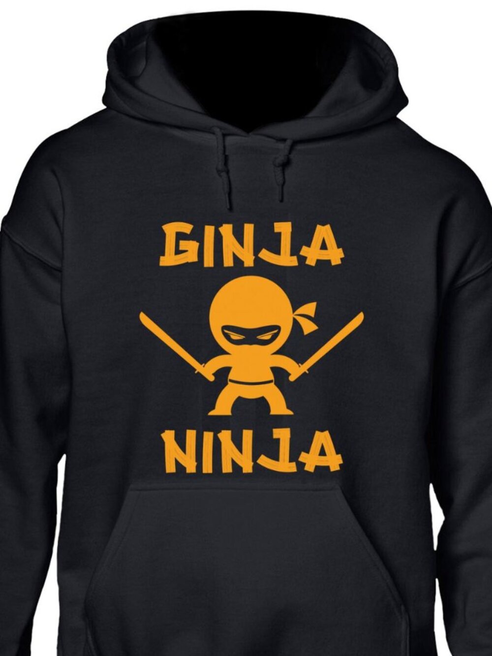 New Ginja Ninja Black Hoodie Fleece Sweatshirt